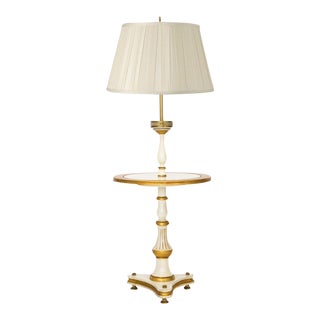 Neoclassical Floor Lamp w/ Table For Sale