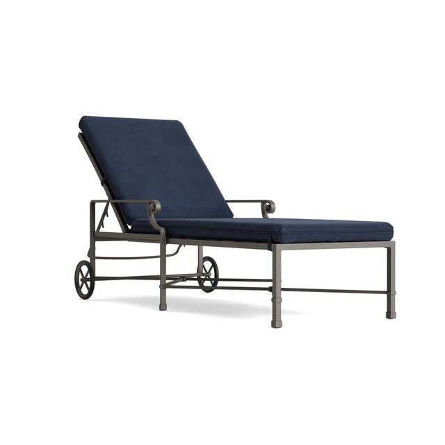 Brown Jordan Venetian Adjustable Chaise With Wheels, Mica frame with Fusion Neptune fabric For Sale - Image 12 of 12