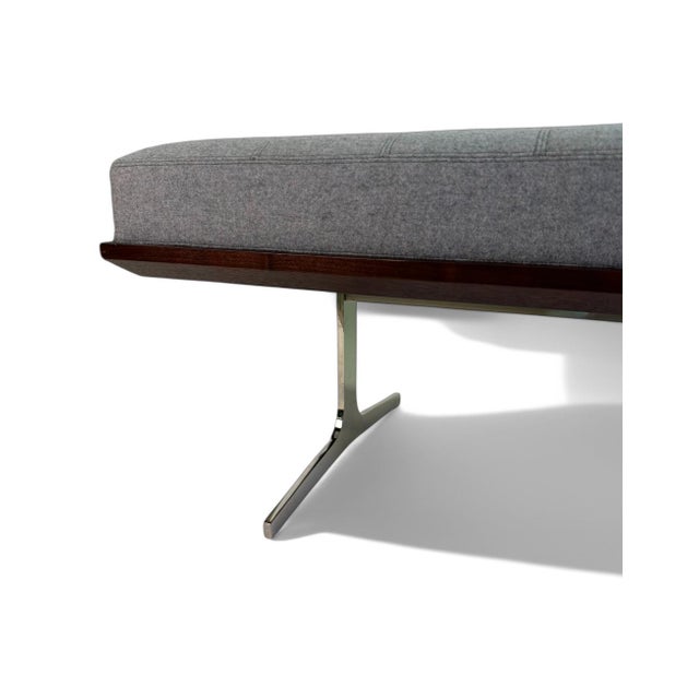Mid-Century Modern Bernhardt "Nyc" Bench With Custom Chrome Legs For Sale - Image 3 of 8