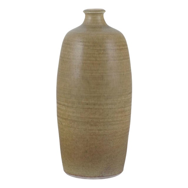 Danish Aubergine Glazed Studio Ceramic Vase For Sale