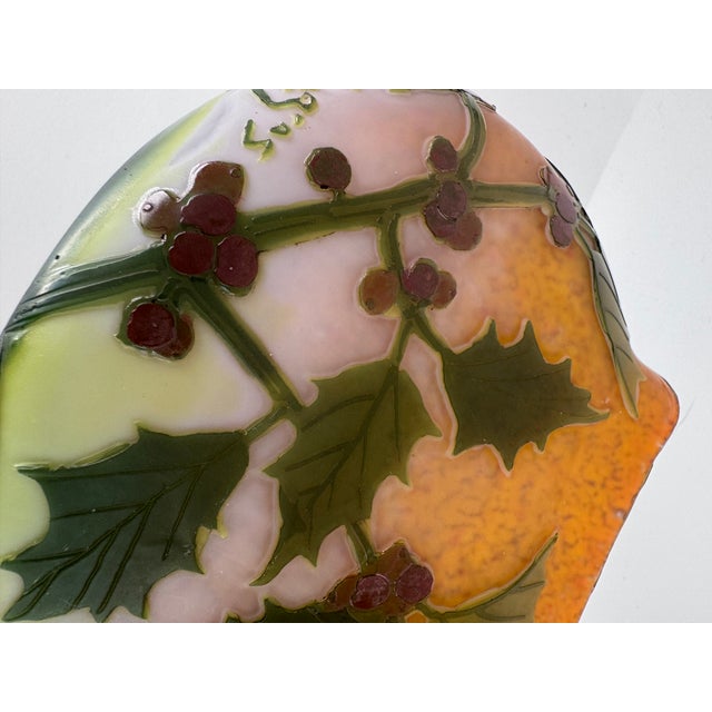 Legras Art Nouveau Red Holly Berry Vase For Sale - Image 10 of 11