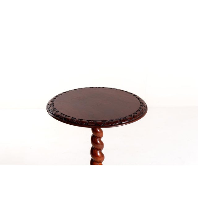 Wood Mahogany Barley Twist Coffee Table with Carved Decor For Sale - Image 7 of 10