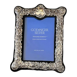 Large Vintage Godinger Silverplated Rococo Picture Frame 10.75" Tall for 5" × 7" Photo For Sale
