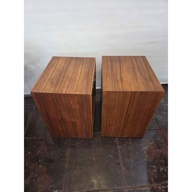 Wood Mid Century Modern Pair Nightstands Drexel "Composite" Line 1960 Barney Flagg Designer For Sale - Image 7 of 9