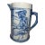 Embossed Blue and White Stoneware Pitcher by Robinson Pottery Company. For Sale