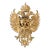 1940s Gilt Iron Imperial Double Head Eagle With Crown Wall Sconce For Sale