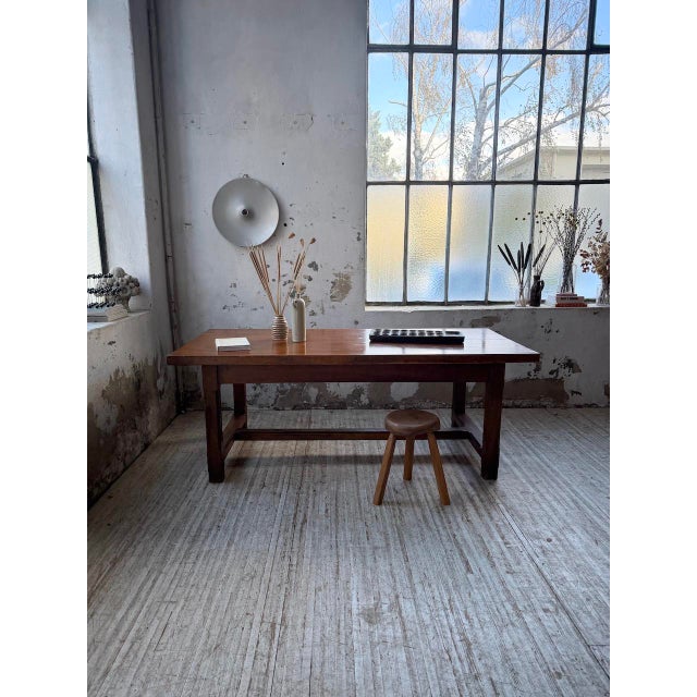 Rustic Farmhouse Table in Oak, 1950s For Sale - Image 3 of 18