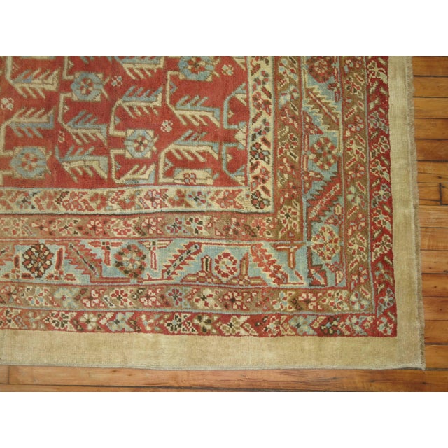 Red Antique Persian Bakshaish Rug - 7'9" x 9'8" For Sale - Image 8 of 18