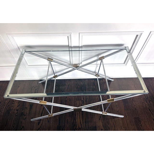 Metal Rare Console Sofa Table by John Vesey For Sale - Image 7 of 12
