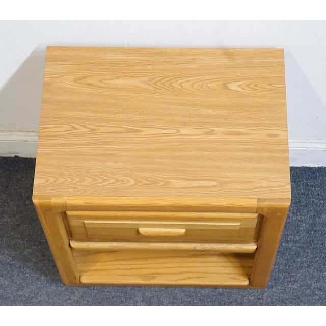 Stanley Furniture Oak Contemporary Modern 22" Open Cabinet Nightstand 77614-80-33230 For Sale - Image 9 of 13