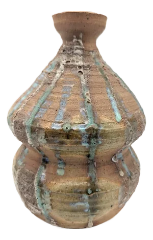 Mid 20th Century Drip-Glazed Raku Stoneware Vase