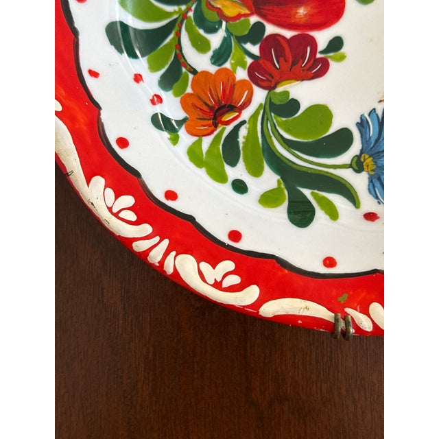 Vintage European Folk Art Wall Plate For Sale - Image 4 of 7