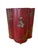 1940s Vintage Red Chinoiserie Wastebin For Sale - Image 5 of 11