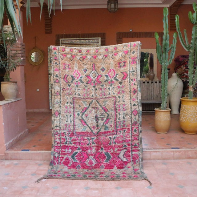 Textile Pink Moroccan Vintage Boujad Rug - 4'8" X 7'10" Ft For Sale - Image 7 of 9