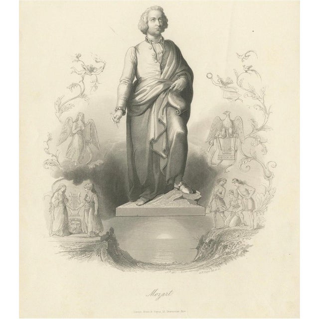 A. H. Payne, Classical Portrait of Wolfgang Amadeus Mozart, Engraving, 1850 For Sale - Image 9 of 9