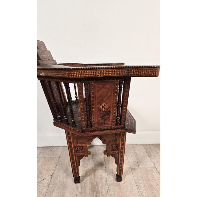 Pair of Syrian Shell Inlaid Hall Chairs, Circa 1960 For Sale - Image 12 of 14