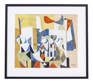 Gouache Painting Skuggor by Tore Nyberg, 1950