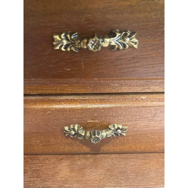 Vintage Wooden Jewelry Music Box With Romantic Scene Panels For Sale - Image 9 of 9