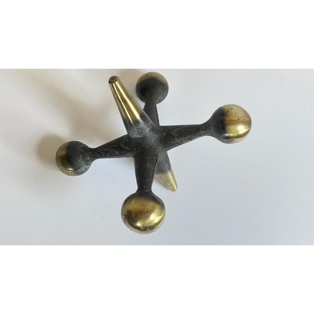 Metal 1960's Mid Century Bill Curry Jacks Bookends/Sculpture in Antique Brass Finish - a Pair For Sale - Image 7 of 9