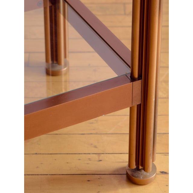 Art Deco The Vintage Rose Gold Toned Brass Etagere For Sale - Image 3 of 9