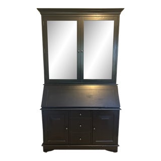 Solid Wood Secretary Desk and Glass Hutch - Pottery Barn For Sale
