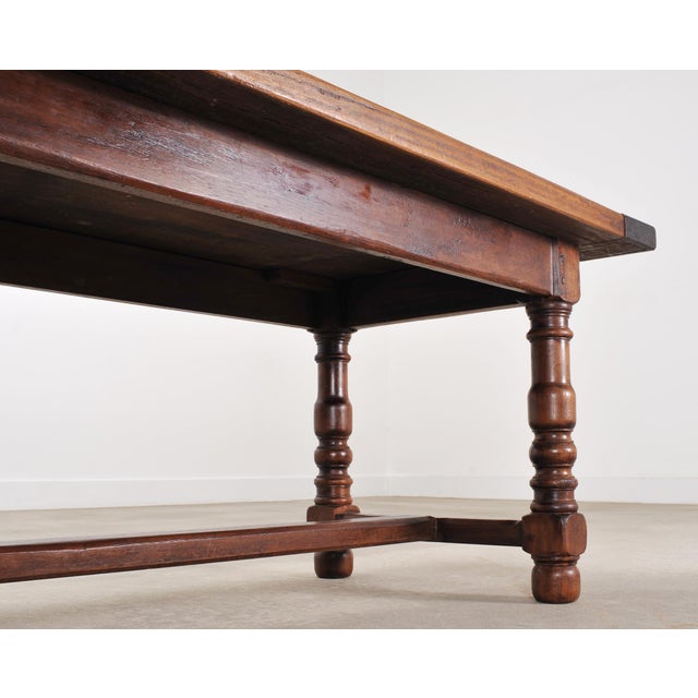 Country French Provincial Mahogany Farmhouse Dining Table 8 Ft For Sale - Image 11 of 18