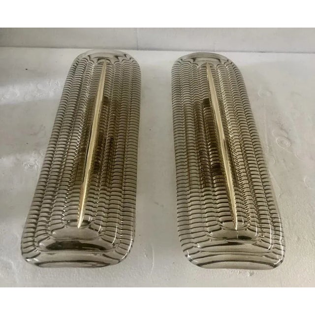 Mid-Century Modern Murano Art Glass and Brass Smoky Color Wall Light, 2000 For Sale - Image 3 of 10