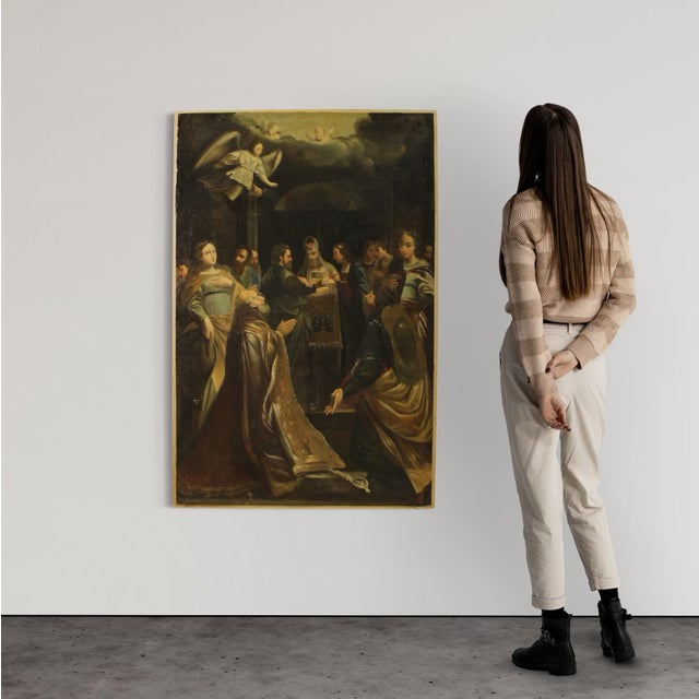 Italian Artist, Marriage of the Virgin, 1770, Oil on Canvas For Sale - Image 6 of 15