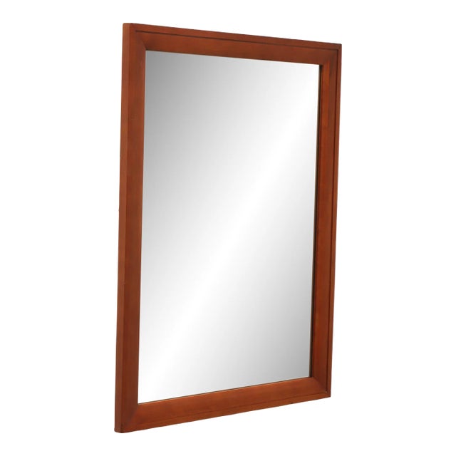 Willett Mid Century Solid Cherry Rectangular Dresser / Wall Mirror For Sale