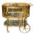 Vintage French Gilt Brass Bar Cart For Sale