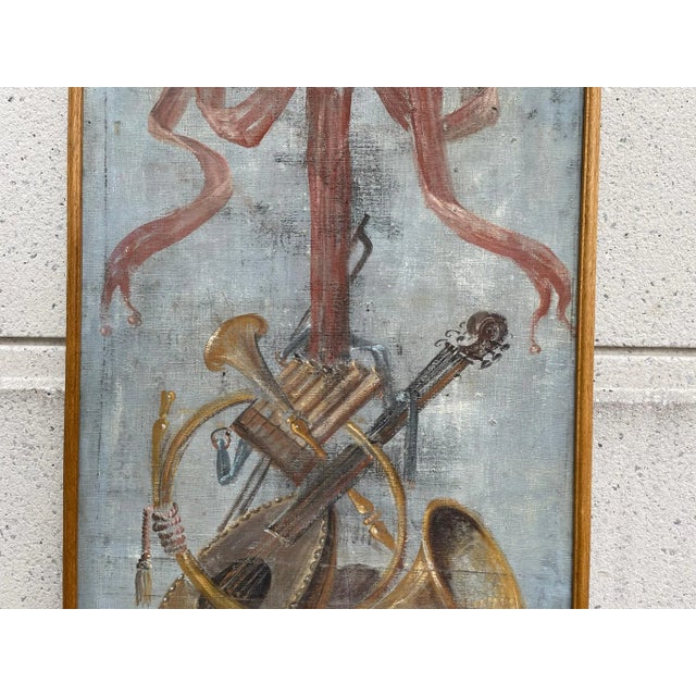 18th Century Italian Trompe L'Oeil Painting On Canvas Of Musical ...
