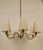 Mid-Century 6-Arm Chandelier in Brass with Silk Shades by Rupert Nikoll, 1958 For Sale - Image 3 of 16