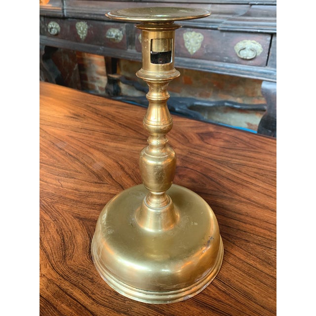 18th Century Dutch Brass Candlesticks - A Set of 2 For Sale In New York - Image 6 of 11
