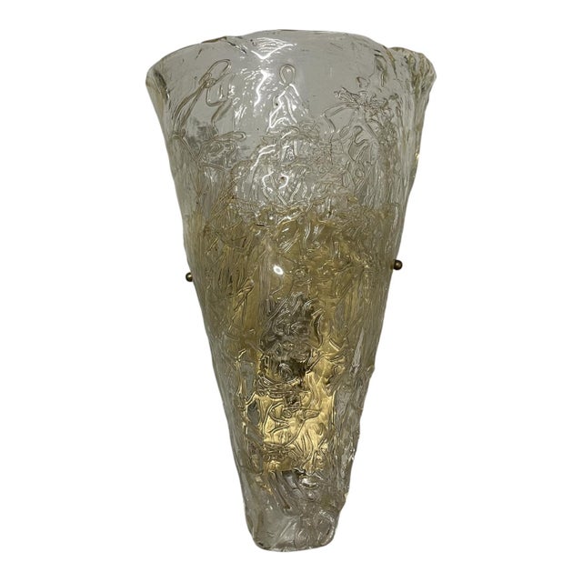 Large Ice Wall Sconce in Murano Glass, 1970s For Sale - Image 16 of 16