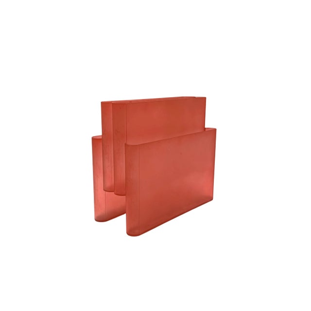 Beige Space Age Pink Plastic Magazine Rack by Giotto Stoppino for Kartell, 1970s For Sale - Image 8 of 10