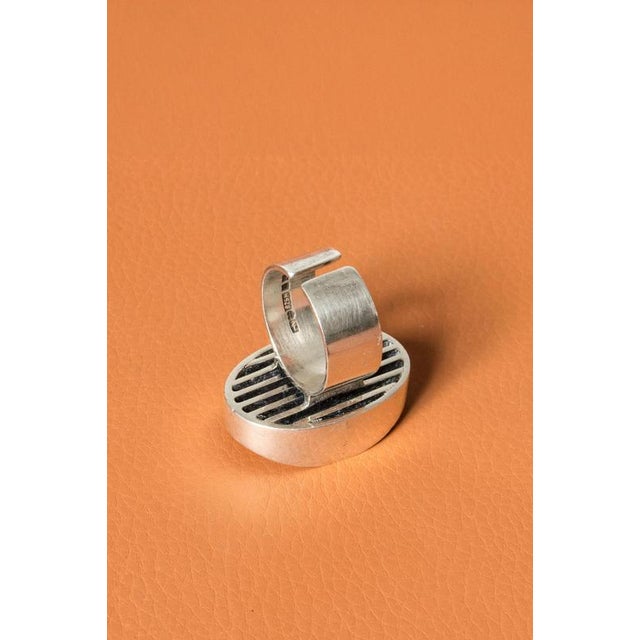 Metal Vintage Silver Ring by Helge Narsakka, 1969 For Sale - Image 7 of 9