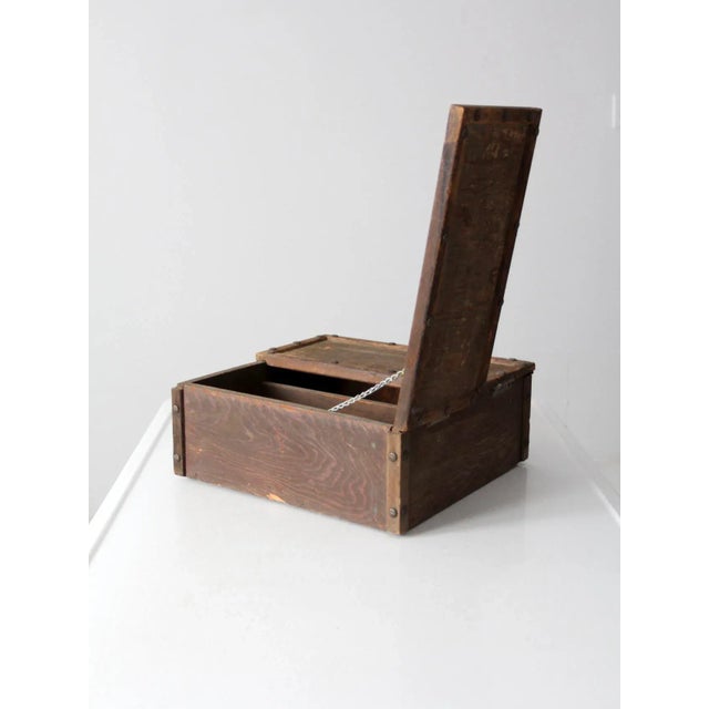 Vintage Split Double Door Wooden Box For Sale - Image 12 of 13