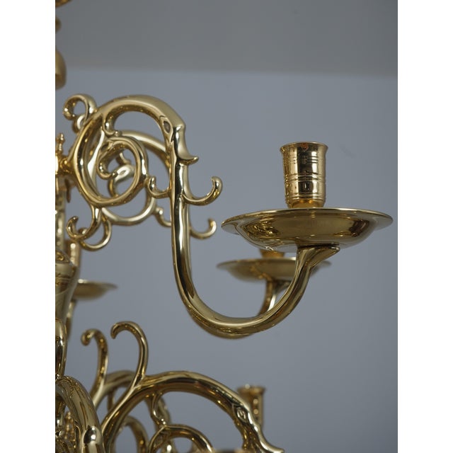 Virginia Metalcrafters Colonial Williamsburg Brass Chandelier For Sale - Image 10 of 10