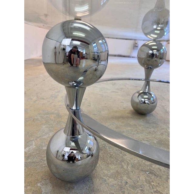 Coffee Table in Chrome and Glass For Sale - Image 9 of 11