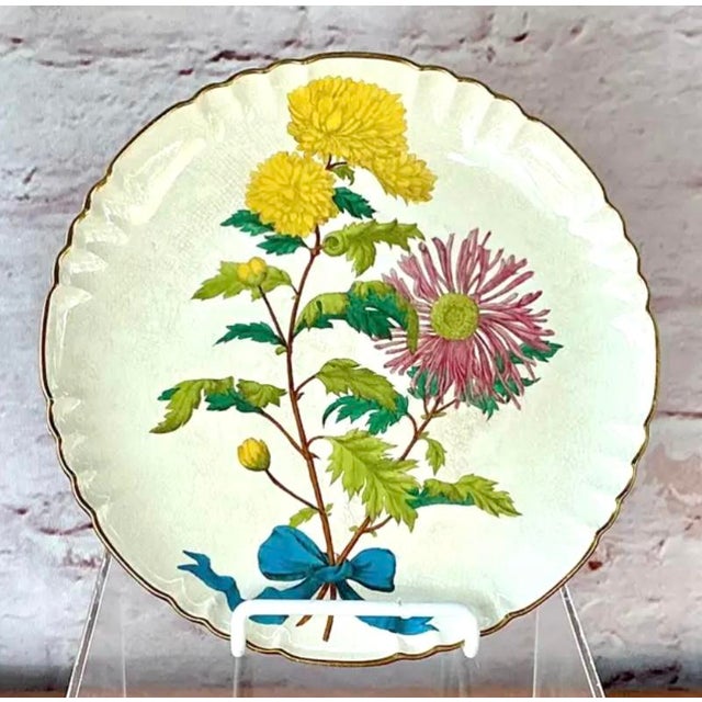 Set of Three Antique Minton Fine English Porcelain Botanical Flower Spray Plates. Minton was founded in 1793, and became...