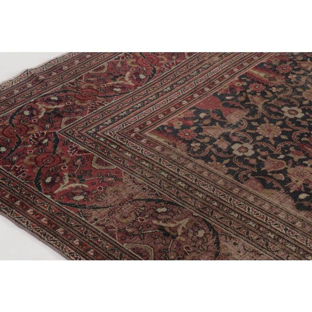Antique 18th Century Persian Doroksh Rug in Brown With Floral Design - Rug & Kilim For Sale In New York - Image 6 of 11