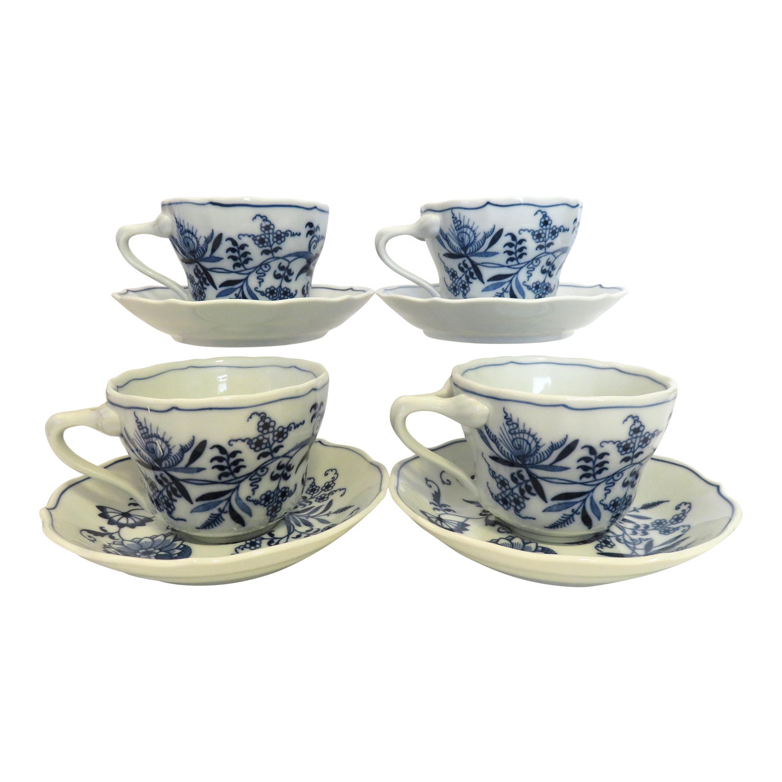 Vintage 1970s Blue Danube Japan Tea Set Including 4 Cups, 4 Saucers ...