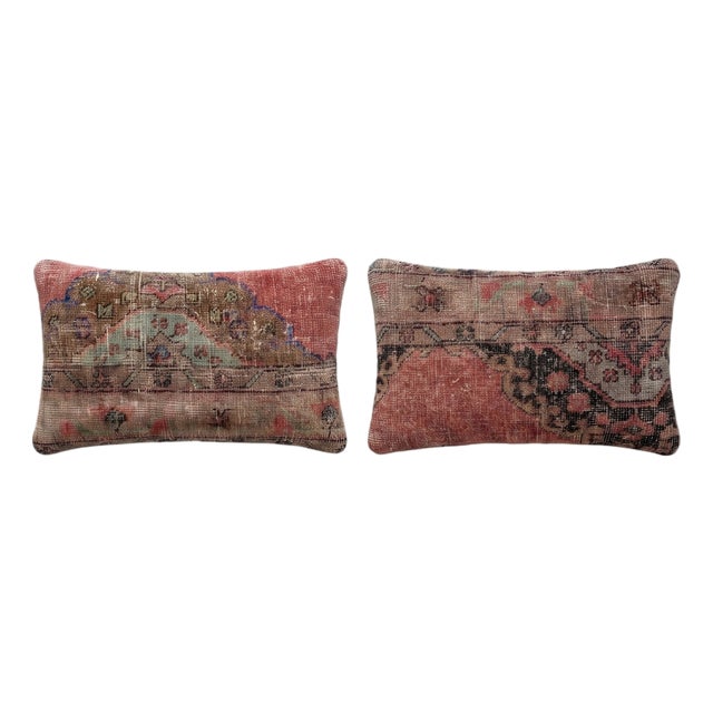 Anatolian Lumbar Rug Pillow Cover 16'' X 24'' - Set of Two For Sale