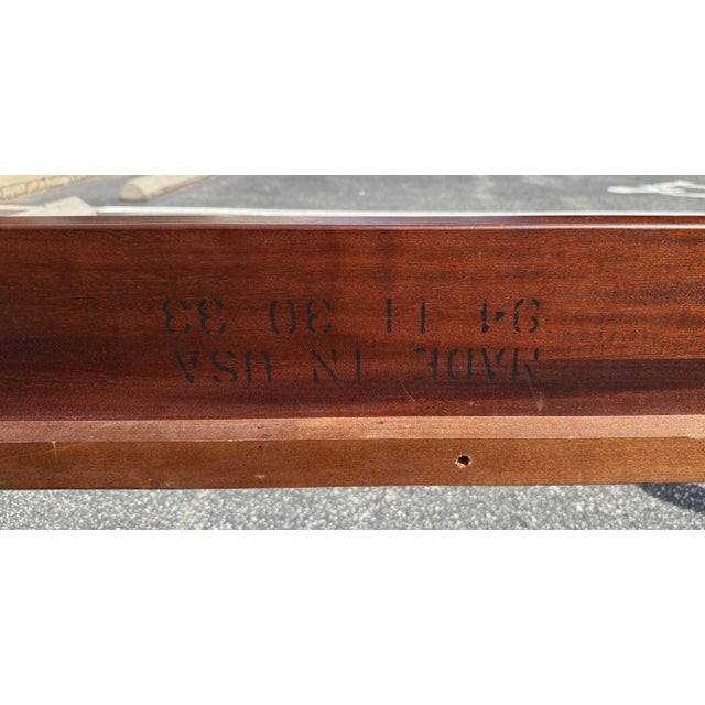 Lexington Queen Size Mahogany Rice Carved Poster Bed Frame For Sale - Image 16 of 18