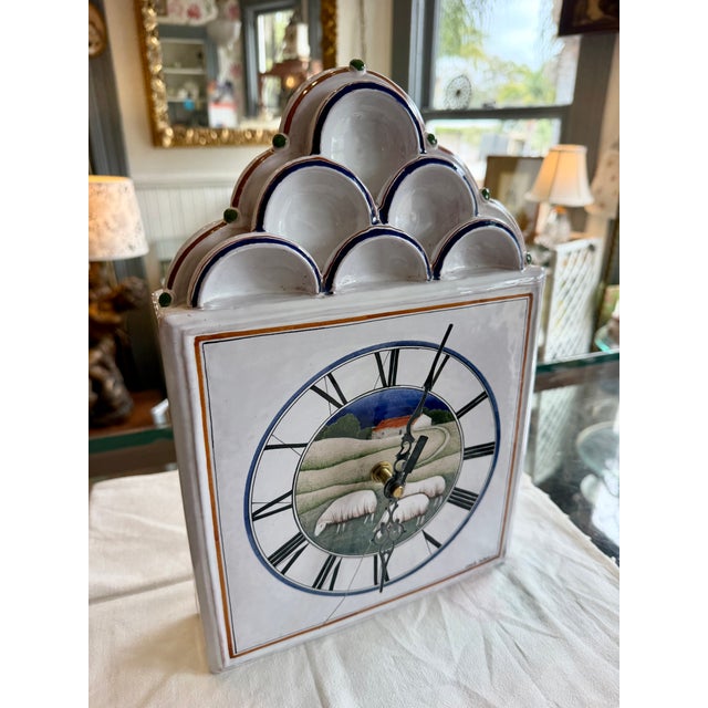 Vintage French Palley Ceramic Clock For Sale - Image 13 of 14
