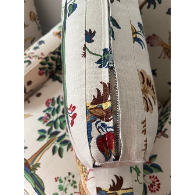 Beige Pair Set 1990’s Lee Jofa Josef Frank Attributed Chairs For Sale - Image 8 of 11