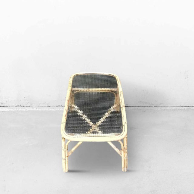 Mid-Century Modern Vintage Bamboo Coffee Table For Sale - Image 3 of 5