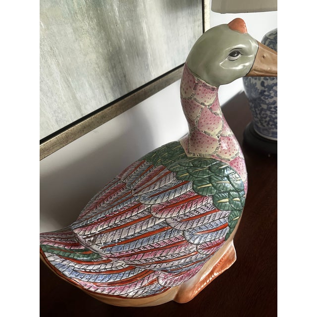 Antique Famille Rose Goose Duck For Sale In Chicago - Image 6 of 12