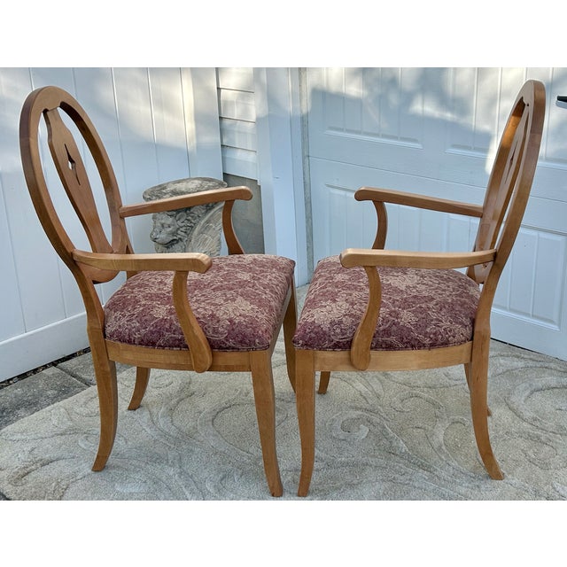 Vtg. Set of Six Ethan Allen Shield Back Transitional Style Dining Chairs For Sale - Image 12 of 17