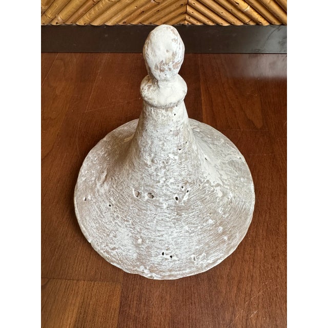 White Vintage 19” French Whitewash Terracotta Lidded Urn For Sale - Image 8 of 13